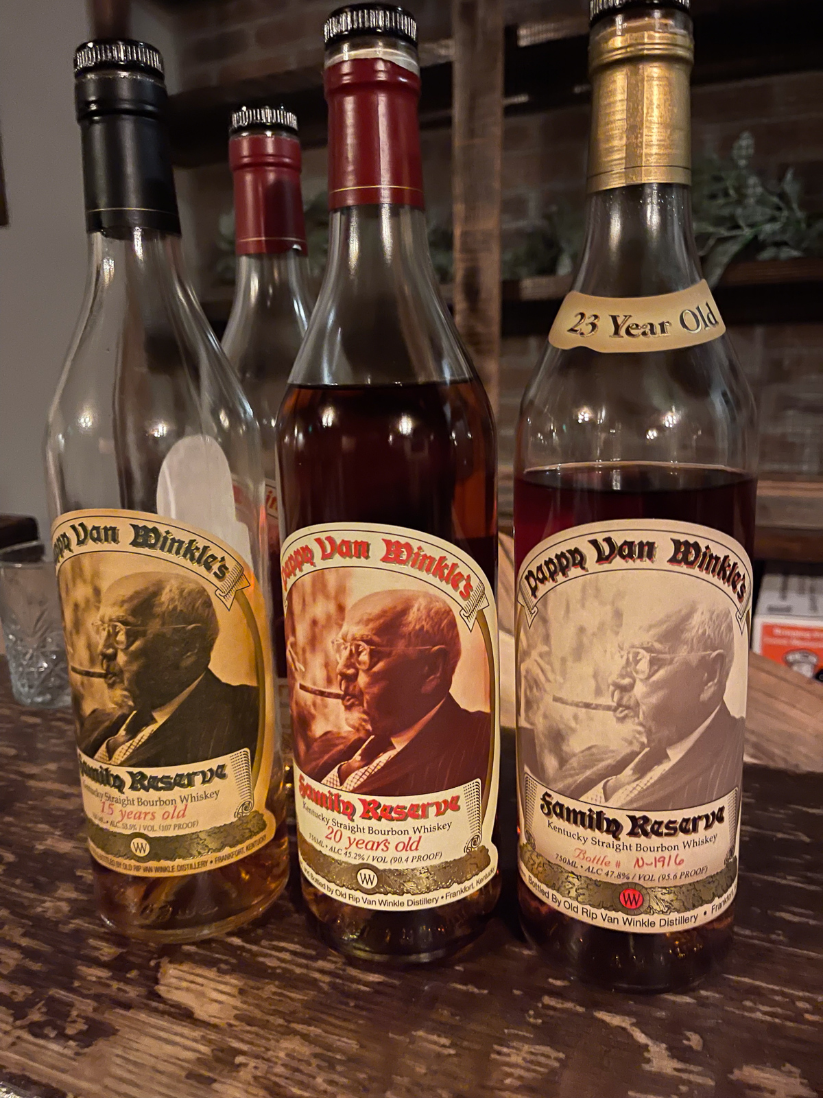 Pappy Van Winkle tasting at Beer Baron