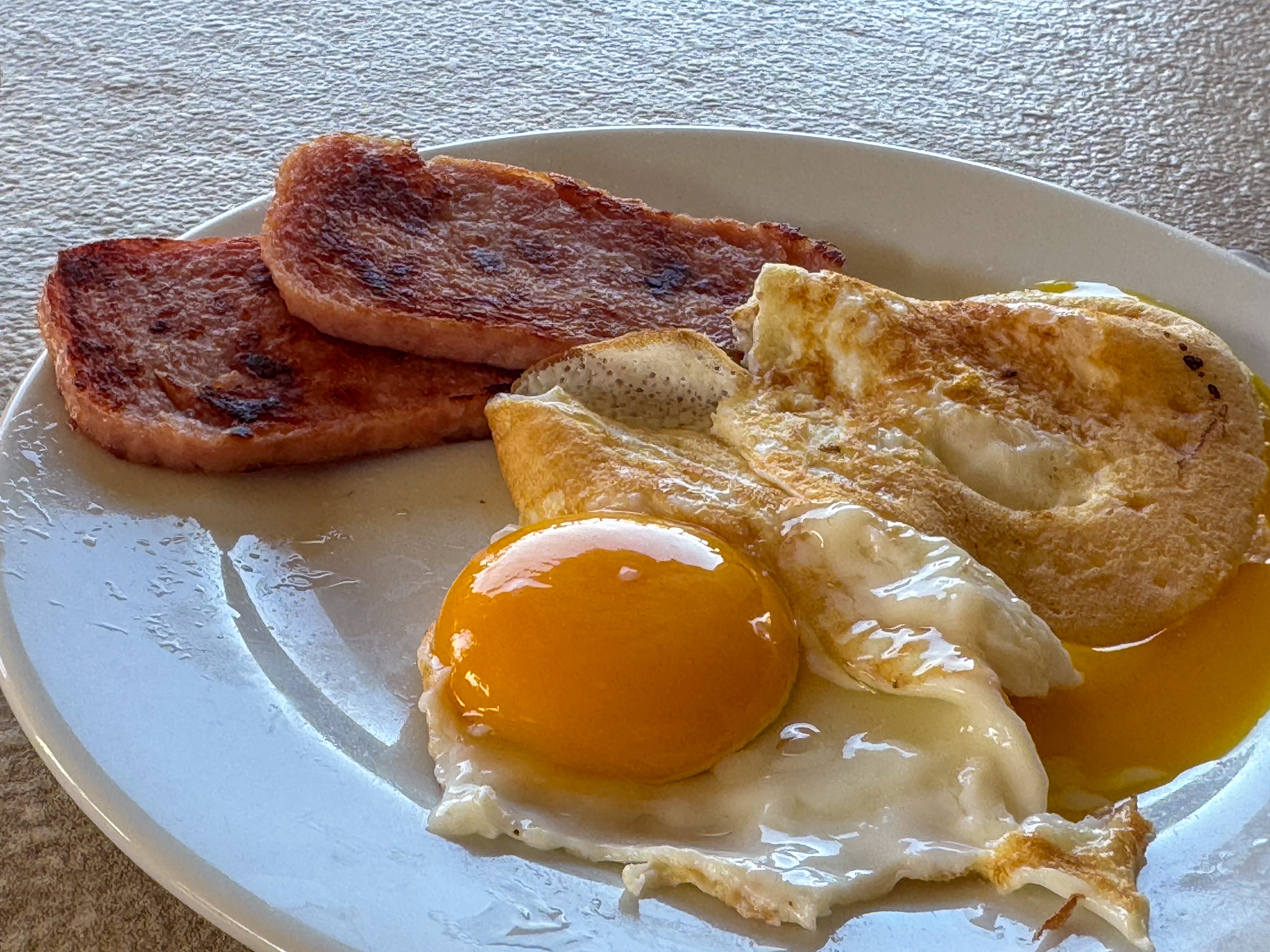 Fried Spam and Eggs for Breakfast